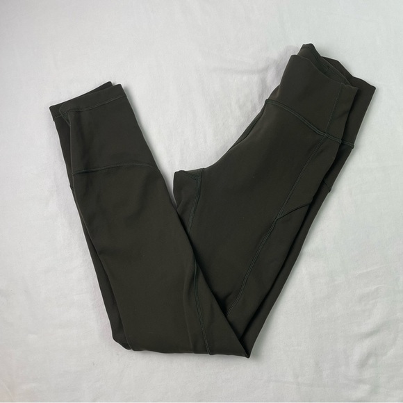 Lululemon Athletica Women's Olive Green Stretch Mid Rise Leggings Size 2 - Picture 7 of 7
